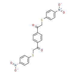 ChemSpider 2D Image | 1,1'-(1,4-Phenylene)bis{2-[(4-nitrophenyl)sulfanyl]ethanone} | C22H16N2O6S2