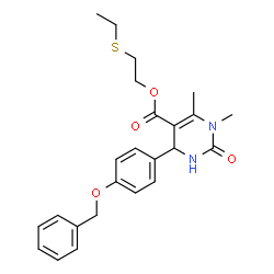 ChemSpider 2D Image | 2-(ethylsulfanyl)ethyl 4-[4-(benzyloxy)phenyl]-1,6-dimethyl-2-oxo-3,4-dihydropyrimidine-5-carboxylate | C24H28N2O4S