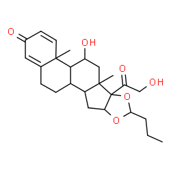 ChemSpider 2D Image | 6b-Glycoloyl-5-hydroxy-4a,6a-dimethyl-8-propyl-4a,4b,5,6,6a,6b,9a,10,10a,10b,11,12-dodecahydro-2H-naphtho[2',1':4,5]indeno[1,2-d][1,3]dioxol-2-one | C25H34O6