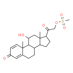 ChemSpider 2D Image | 11-Hydroxy-3,20-dioxopregna-1,4-dien-21-yl methanesulfonate | C22H30O6S