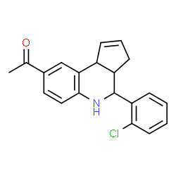 ChemSpider 2D Image | 1-[4-(2-Chlorophenyl)-3a,4,5,9b-tetrahydro-3H-cyclopenta[c]quinolin-8-yl]ethanone | C20H18ClNO
