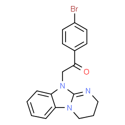 ChemSpider 2D Image | 1-(4-Bromophenyl)-2-(3,4-dihydropyrimido[1,2-a]benzimidazol-10(2H)-yl)ethanone | C18H16BrN3O