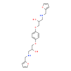 ChemSpider 2D Image | 1,1'-[1,4-Phenylenebis(oxy)]bis{3-[(2-furylmethyl)amino]propan-2-ol} | C22H28N2O6