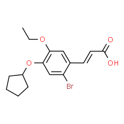 ChemSpider 2D Image | (2E)-3-[2-Bromo-4-(cyclopentyloxy)-5-ethoxyphenyl]acrylic acid | C16H19BrO4