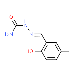 ChemSpider 2D Image | (2E)-2-(2-Hydroxy-5-iodobenzylidene)hydrazinecarboxamide | C8H8IN3O2