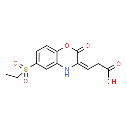 ChemSpider 2D Image | (3E)-3-[6-(Ethylsulfonyl)-2-oxo-2H-1,4-benzoxazin-3(4H)-ylidene]propanoic acid | C13H13NO6S