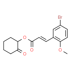 ChemSpider 2D Image | 2-Oxocyclohexyl (2E)-3-(5-bromo-2-methoxyphenyl)acrylate | C16H17BrO4
