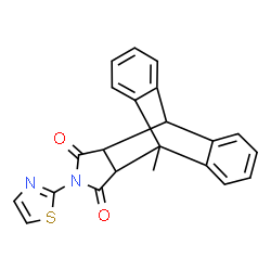 ChemSpider 2D Image | 1-Methyl-17-(1,3-thiazol-2-yl)-17-azapentacyclo[6.6.5.0~2,7~.0~9,14~.0~15,19~]nonadeca-2,4,6,9,11,13-hexaene-16,18-dione | C22H16N2O2S