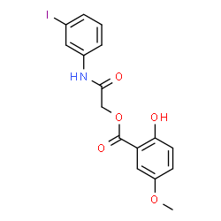 ChemSpider 2D Image | 2-[(3-Iodophenyl)amino]-2-oxoethyl 2-hydroxy-5-methoxybenzoate | C16H14INO5
