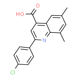 ChemSpider 2D Image | 2-(4-Chlorophenyl)-6,8-dimethyl-4-quinolinecarboxylic acid | C18H14ClNO2