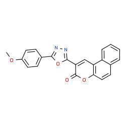ChemSpider 2D Image | 2-[5-(4-Methoxy-phenyl)-[1,3,4]oxadiazol-2-yl]-benzo[f]chromen-3-one | C22H14N2O4