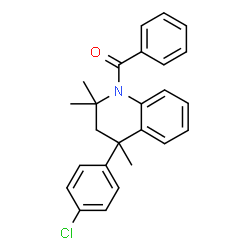 ChemSpider 2D Image | [4-(4-Chlorophenyl)-2,2,4-trimethyl-3,4-dihydro-1(2H)-quinolinyl](phenyl)methanone | C25H24ClNO