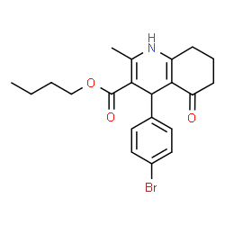 ChemSpider 2D Image | Butyl 4-(4-bromophenyl)-2-methyl-5-oxo-1,4,5,6,7,8-hexahydro-3-quinolinecarboxylate | C21H24BrNO3