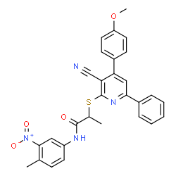 ChemSpider 2D Image | 2-{[3-Cyano-4-(4-methoxyphenyl)-6-phenyl-2-pyridinyl]sulfanyl}-N-(4-methyl-3-nitrophenyl)propanamide | C29H24N4O4S