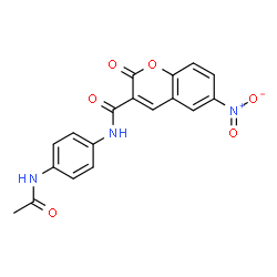 ChemSpider 2D Image | N-(4-Acetamidophenyl)-6-nitro-2-oxo-2H-chromene-3-carboxamide | C18H13N3O6