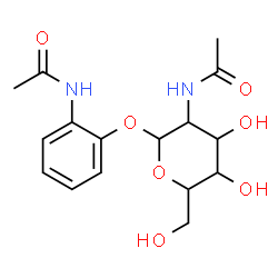 ChemSpider 2D Image | N-{2-[(2-Acetamido-2-deoxyhexopyranosyl)oxy]phenyl}acetamide | C16H22N2O7