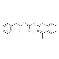 ChemSpider 2D Image | N-{(E)-Amino[(4-methyl-2-quinazolinyl)amino]methylene}-2-phenylacetamide | C18H17N5O