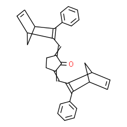 ChemSpider 2D Image | 2,5-Bis[(3-phenylbicyclo[2.2.1]hepta-2,5-dien-2-yl)methylene]cyclopentanone | C33H28O