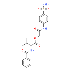 ChemSpider 2D Image | 2-Oxo-2-[(4-sulfamoylphenyl)amino]ethyl N-benzoylvalinate | C20H23N3O6S
