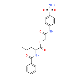 ChemSpider 2D Image | 2-Oxo-2-[(4-sulfamoylphenyl)amino]ethyl N-benzoylnorvalinate | C20H23N3O6S
