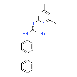 ChemSpider 2D Image | 1-biphenyl-4-yl-3-(4,6-dimethylpyrimidin-2-yl)guanidine | C19H19N5