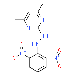 ChemSpider 2D Image | 2-[2-(2,6-Dinitrophenyl)hydrazino]-4,6-dimethylpyrimidine | C12H12N6O4