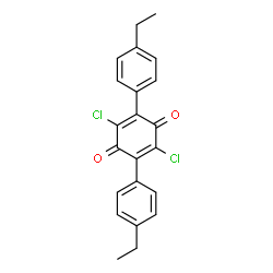 ChemSpider 2D Image | 2,5-Dichloro-3,6-bis(4-ethylphenyl)-1,4-benzoquinone | C22H18Cl2O2