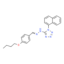 ChemSpider 2D Image | 5-[2-(4-Butoxybenzylidene)hydrazino]-1-(1-naphthyl)-1H-tetrazole | C22H22N6O