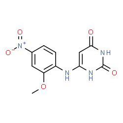 ChemSpider 2D Image | 6-[(2-Methoxy-4-nitrophenyl)amino]-2,4(1H,3H)-pyrimidinedione | C11H10N4O5