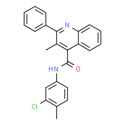 ChemSpider 2D Image | N-(3-Chloro-4-methylphenyl)-3-methyl-2-phenyl-4-quinolinecarboxamide | C24H19ClN2O