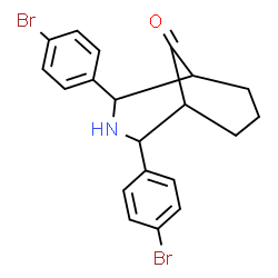 ChemSpider 2D Image | 2,4-Bis(4-bromophenyl)-3-azabicyclo[3.3.1]nonan-9-one | C20H19Br2NO