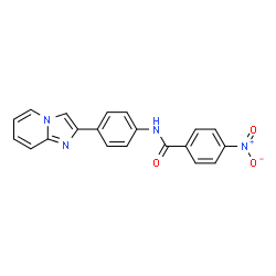 ChemSpider 2D Image | N-[4-(Imidazo[1,2-a]pyridin-2-yl)phenyl]-4-nitrobenzamide | C20H14N4O3
