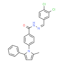 ChemSpider 2D Image | N'-[(Z)-(3,4-Dichlorophenyl)methylene]-4-(2-methyl-5-phenyl-1H-pyrrol-1-yl)benzohydrazide | C25H19Cl2N3O
