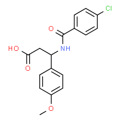ChemSpider 2D Image | 3-[(4-Chlorobenzoyl)amino]-3-(4-methoxyphenyl)propanoic acid | C17H16ClNO4