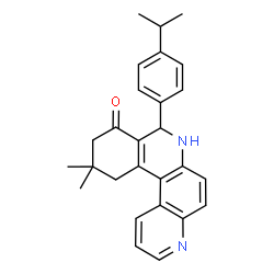 ChemSpider 2D Image | 8-(4-Isopropylphenyl)-11,11-dimethyl-8,10,11,12-tetrahydrobenzo[a][4,7]phenanthrolin-9(7H)-one | C27H28N2O
