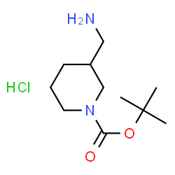 ChemSpider 2D Image | 2-Methyl-2-propanyl 3-(aminomethyl)-1-piperidinecarboxylate hydrochloride (1:1) | C11H23ClN2O2