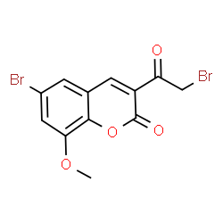 ChemSpider 2D Image | 6-Bromo-3-(bromoacetyl)-8-methoxy-2H-chromen-2-one | C12H8Br2O4