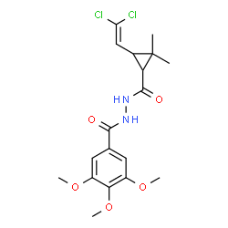ChemSpider 2D Image | N'-{[3-(2,2-Dichlorovinyl)-2,2-dimethylcyclopropyl]carbonyl}-3,4,5-trimethoxybenzohydrazide | C18H22Cl2N2O5