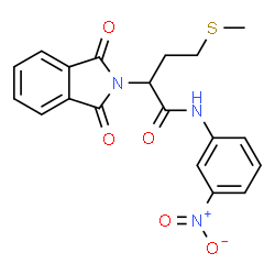 ChemSpider 2D Image | 2-(1,3-Dioxo-1,3-dihydro-2H-isoindol-2-yl)-4-(methylsulfanyl)-N-(3-nitrophenyl)butanamide | C19H17N3O5S