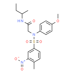 ChemSpider 2D Image | N-sec-Butyl-N~2~-(4-methoxyphenyl)-N~2~-[(4-methyl-3-nitrophenyl)sulfonyl]glycinamide | C20H25N3O6S