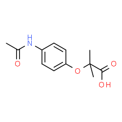 ChemSpider 2D Image | 2-(4-Acetamidophenoxy)-2-methylpropanoic acid | C12H15NO4