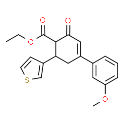 ChemSpider 2D Image | Ethyl 4-(3-methoxyphenyl)-2-oxo-6-(3-thienyl)-3-cyclohexene-1-carboxylate | C20H20O4S