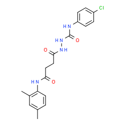 ChemSpider 2D Image | N-{[(4-chlorophenyl)carbamoyl]amino}-N'-(2,4-dimethylphenyl)succinamide | C19H21ClN4O3