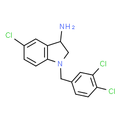 ChemSpider 2D Image | 5-Chloro-1-(3,4-dichlorobenzyl)-3-indolinamine | C15H13Cl3N2