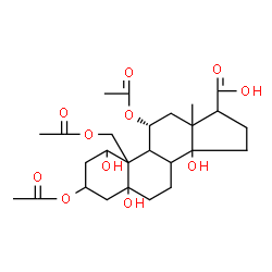 ChemSpider 2D Image | (11alpha)-3,11,19-Triacetoxy-1,5,14-trihydroxyandrostane-17-carboxylic acid | C26H38O11