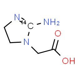 ChemSpider 2D Image | [2-Amino(2-~14~C)-4,5-dihydro-1H-imidazol-1-yl]acetic acid | C414CH9N3O2