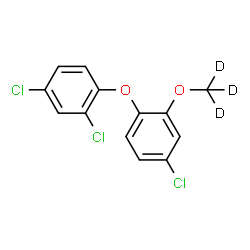 ChemSpider 2D Image | 2,4-Dichloro-1-{4-chloro-2-[(~2~H_3_)methyloxy]phenoxy}benzene | C13H6D3Cl3O2