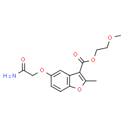 ChemSpider 2D Image | 2-Methoxyethyl 5-(2-amino-2-oxoethoxy)-2-methyl-1-benzofuran-3-carboxylate | C15H17NO6