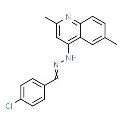 ChemSpider 2D Image | 4-[2-(4-Chlorobenzylidene)hydrazino]-2,6-dimethylquinoline | C18H16ClN3