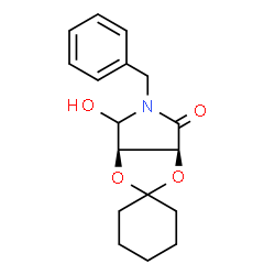 ChemSpider 2D Image | (3a'S,6a'R)-5'-Benzyl-6'-hydroxytetrahydro-4'H-spiro[cyclohexane-1,2'-[1,3]dioxolo[4,5-c]pyrrol]-4'-one | C17H21NO4